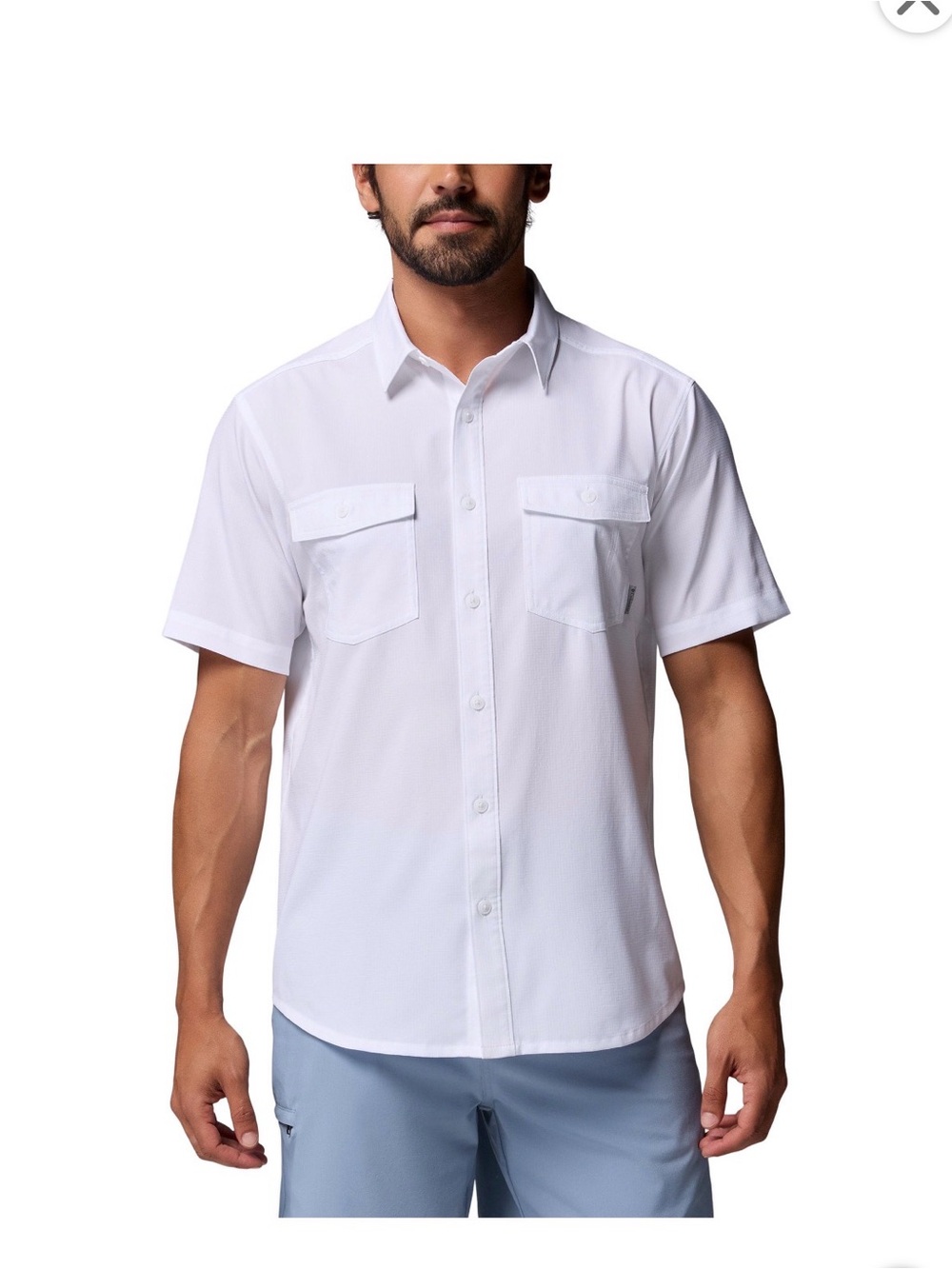 Columbia Men's James Bay Short Sleeve Woven Shirt white Size large
